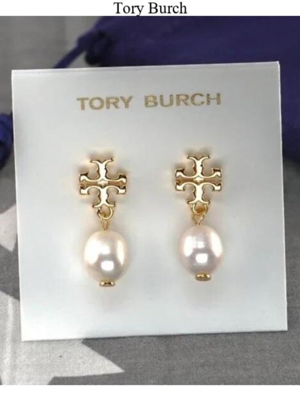 Tory Burch Kira Pearl Drop Earrings in Gold